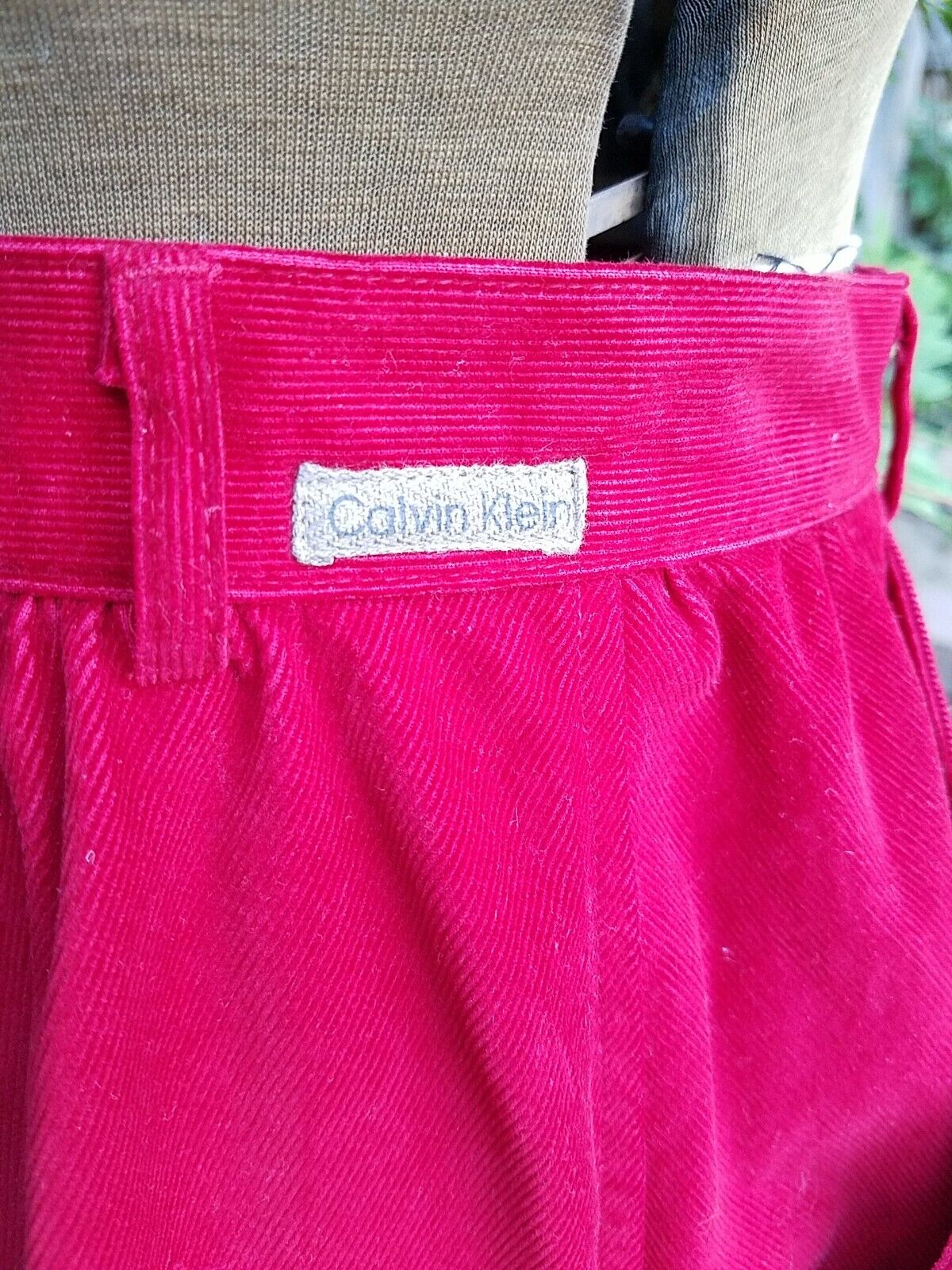 Calvin Klein Vintage 80's Skirt red Corduroy small - Fresh Stock Dated March 2026