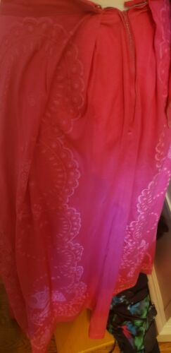 Roberta Di Camerino Vintage maxi 70s hot pink Skirt Italian w scarf 42 Italy S - Fresh Stock Dated February 2026