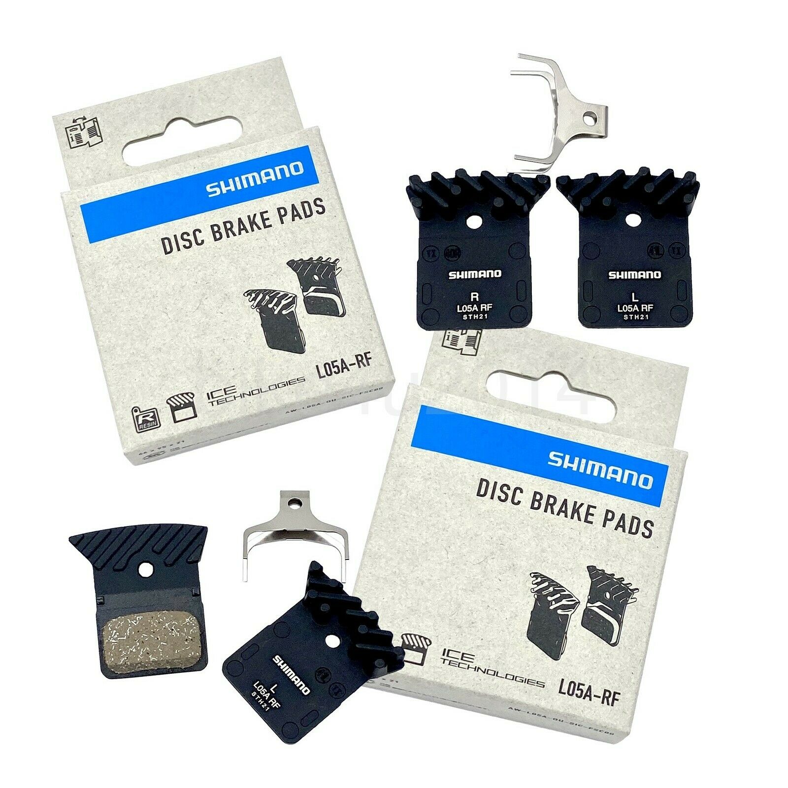 2Pr Shimano L05A (L03A) Disc Brake Resin Pads w/Fin,ICETECH,R9170,R8070,RS805 - Fresh Stock Dated February 2026