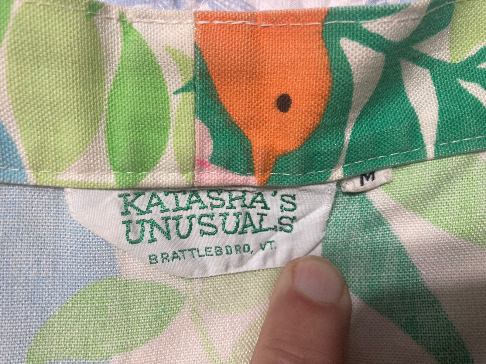 Vintage 1970s Katasha's Unusuals Birds Chicks Florals Cotton Wrap Skirt Medium - Fresh Stock Dated March 2026