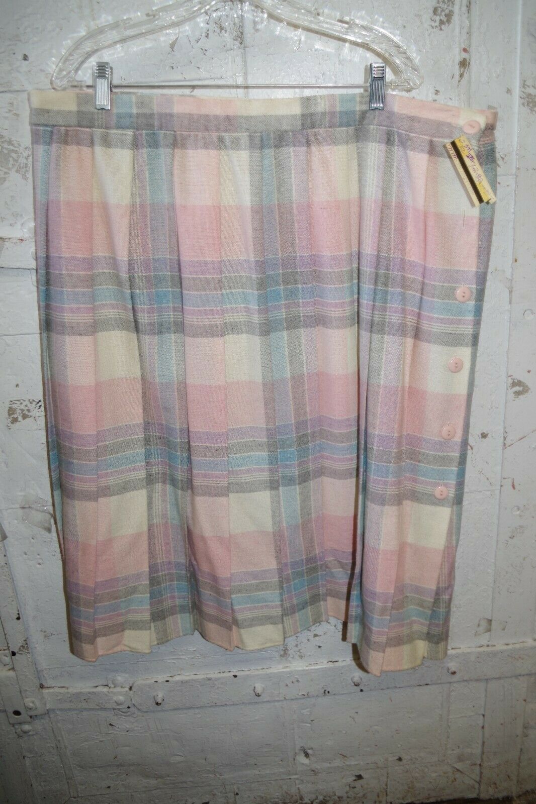 Vintage NWT Signet Wool Skirt & Crop Top Plus Size Pleated Plaid USA - Fresh Stock Dated February 2026