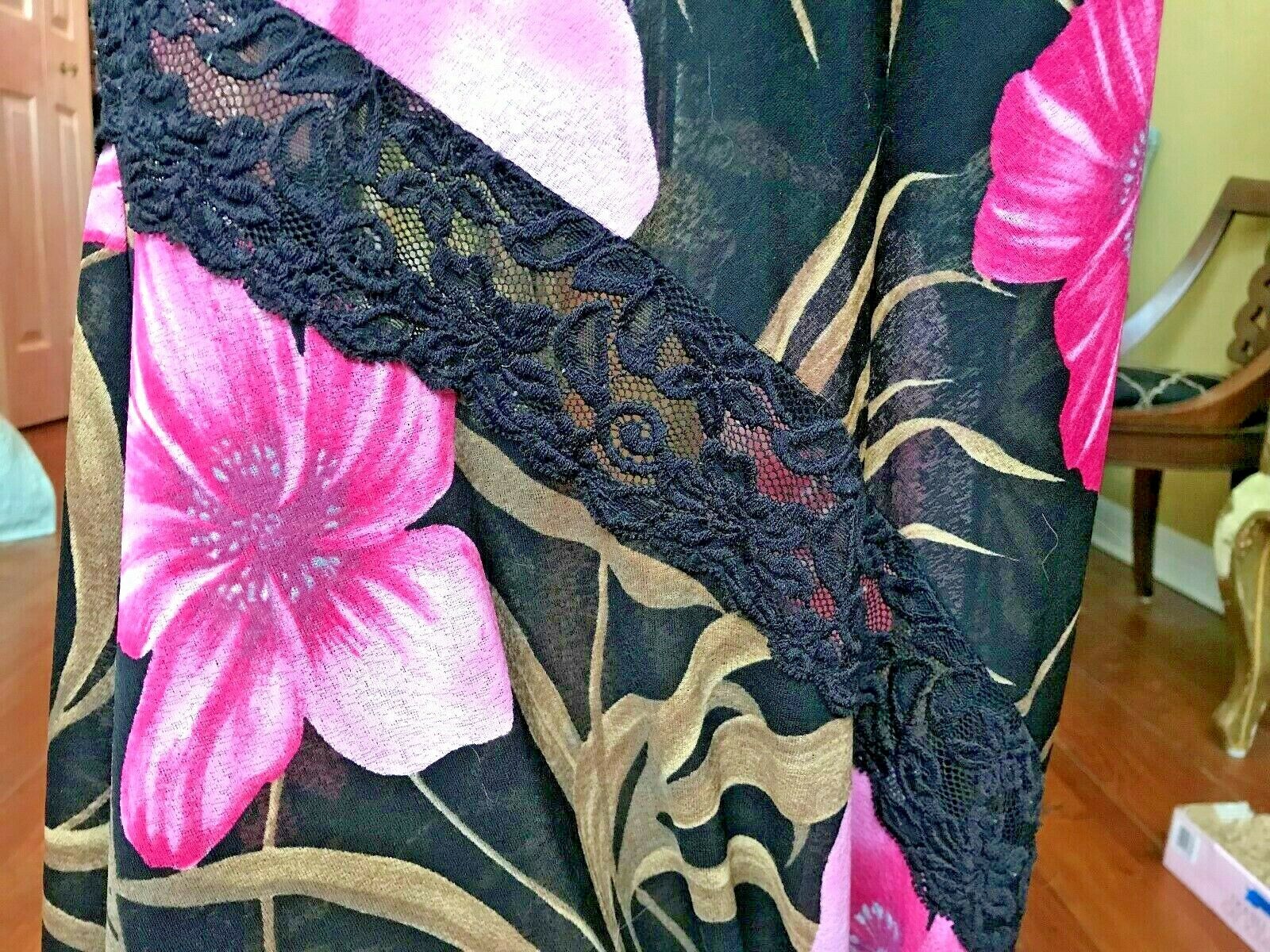 Vintage Cache Long Flowered Skirt with Lace Inset in Small - Fresh Stock Dated February 2026