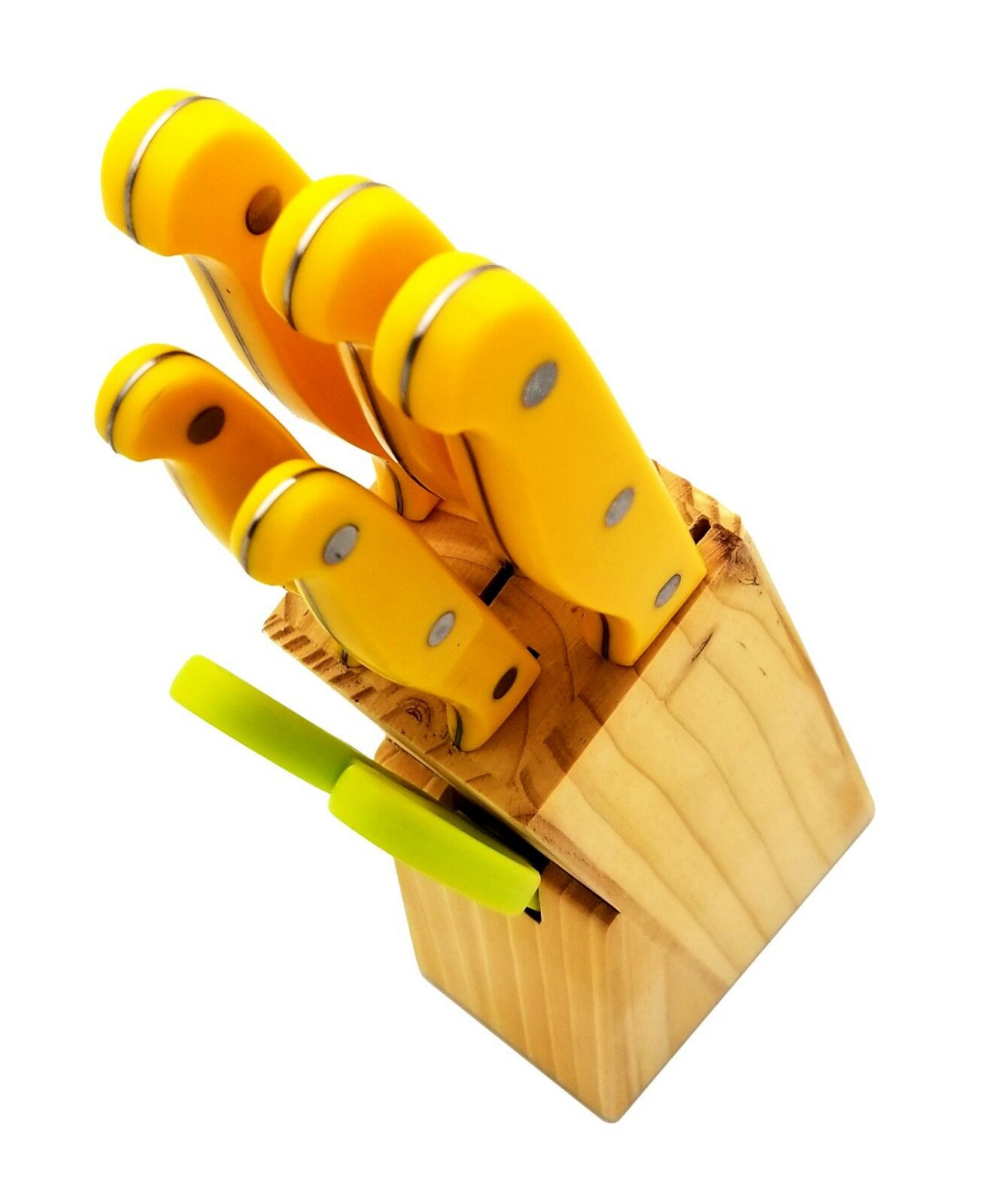 7 Pieces Kitchen Knife Set, 5 Knives, 1 Scissor, 1 Wooden Block - Fresh Stock Dated December 2025