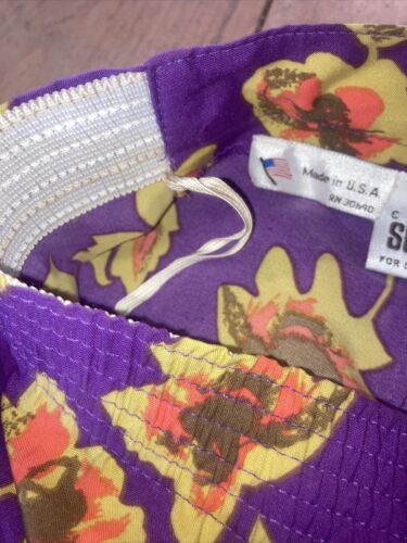 Vintage ILGWU Country Suburbans Skirt Size 8* Purple *Yellow Floral* Made in USA - Fresh Stock Dated February 2026