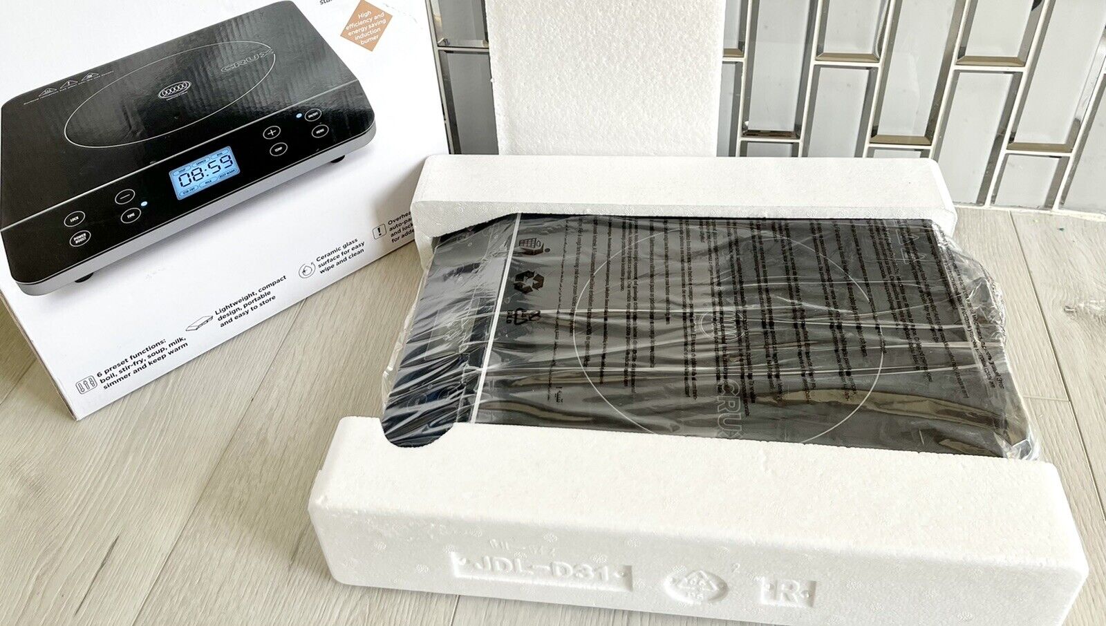 Crux Countertop Induction Burner, Portable Electric Hot Plate, Smart Black - Fresh Stock Dated February 2026