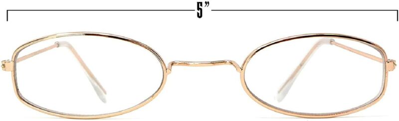 Skeleteen Old Man Costume Glasses - Gold Oval Granny Dress Up Eyeglasses - 1 Pai - Fresh Stock Dated February 2026