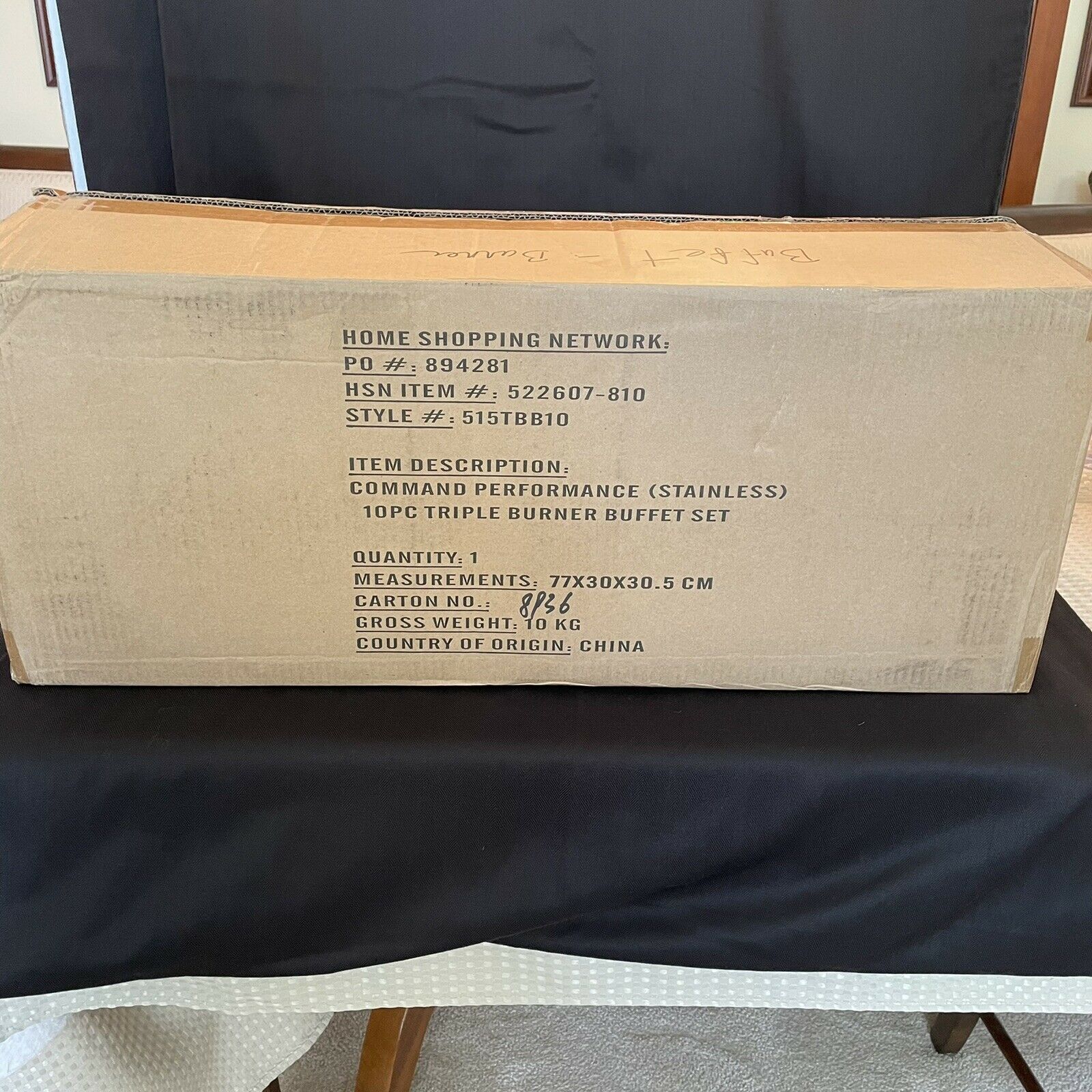 HSN 10 PIECE COMMAND PERFORMANCE TRIPLE BURNER BUFFET SET MK367 - Fresh Stock Dated February 2026