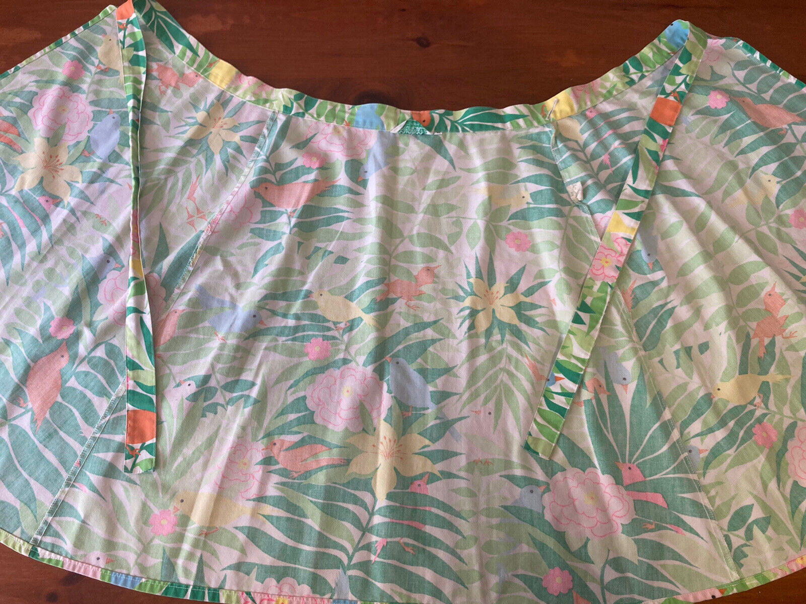 Vintage 1970s Katasha's Unusuals Birds Chicks Florals Cotton Wrap Skirt Medium - Fresh Stock Dated March 2026