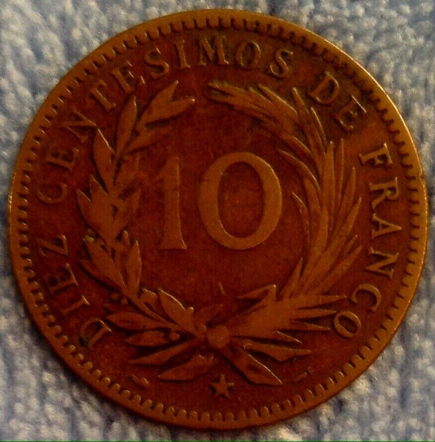 1891-A DOMINICAN REPUBLIC 10 Centesimos De Franco Bronze - Fresh Stock Dated December 2025