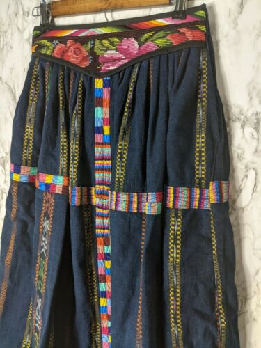 S Vintage 50s Hand Loomed Skirt Woven Embroidered Guatemalan Pin Up 50s Boho - Fresh Stock Dated March 2026