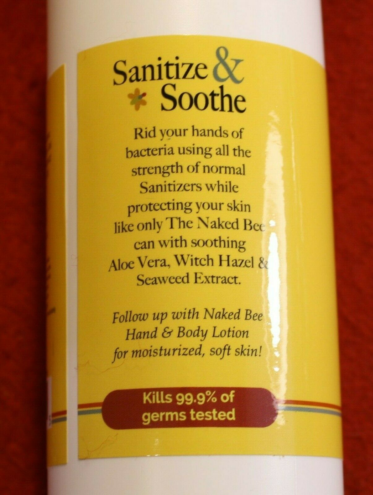 The Naked Bee 1-8 oz bottle Soothing Hand Sanitizer Orange Blossom Honey - Fresh Stock Dated February 2026