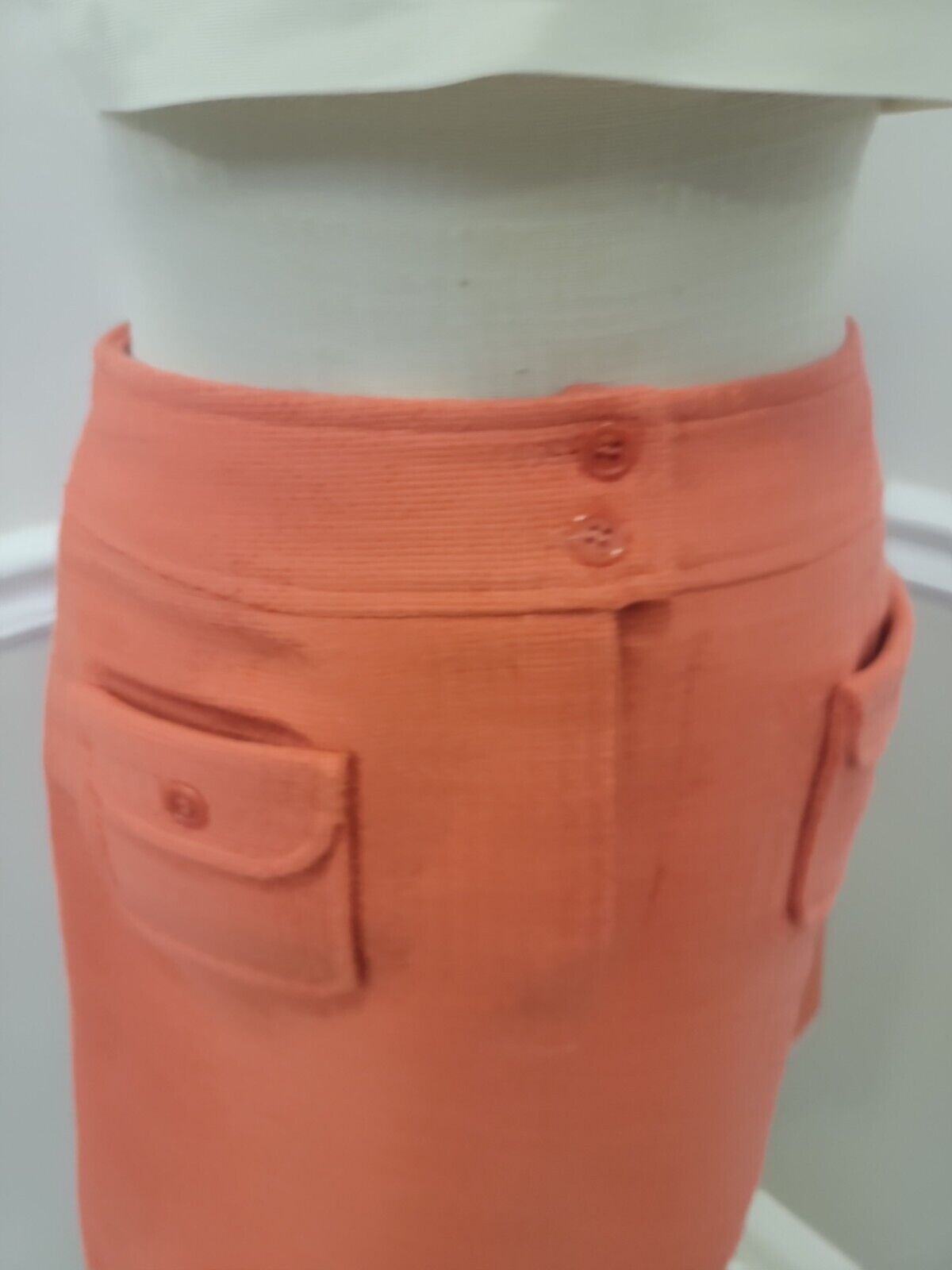 VTG'60s Bobbie Brooks High Waisted Apricot Wool Woven Hippie Mod Gogo Mini Skirt - Fresh Stock Dated March 2026