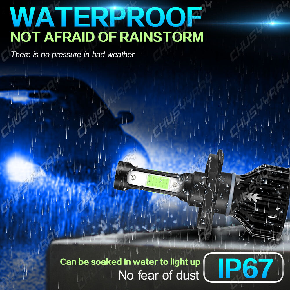 H4 9003 LED Headlight For Honda Motorcycle Hi/Low Beam 8000K Ice Blue Bulbs Kit - Fresh Stock Dated March 2026