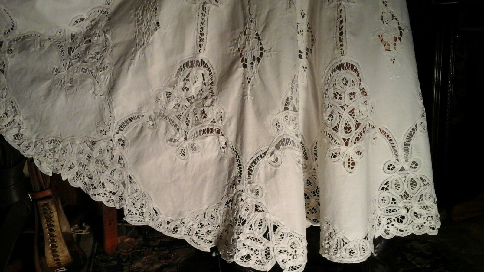 FAB VTG LIM'S PLUS 2X 1X CRISP WHITE BATTENBERG LACE SKIRT 3PC SET GRAND SWEEP - Fresh Stock Dated February 2026