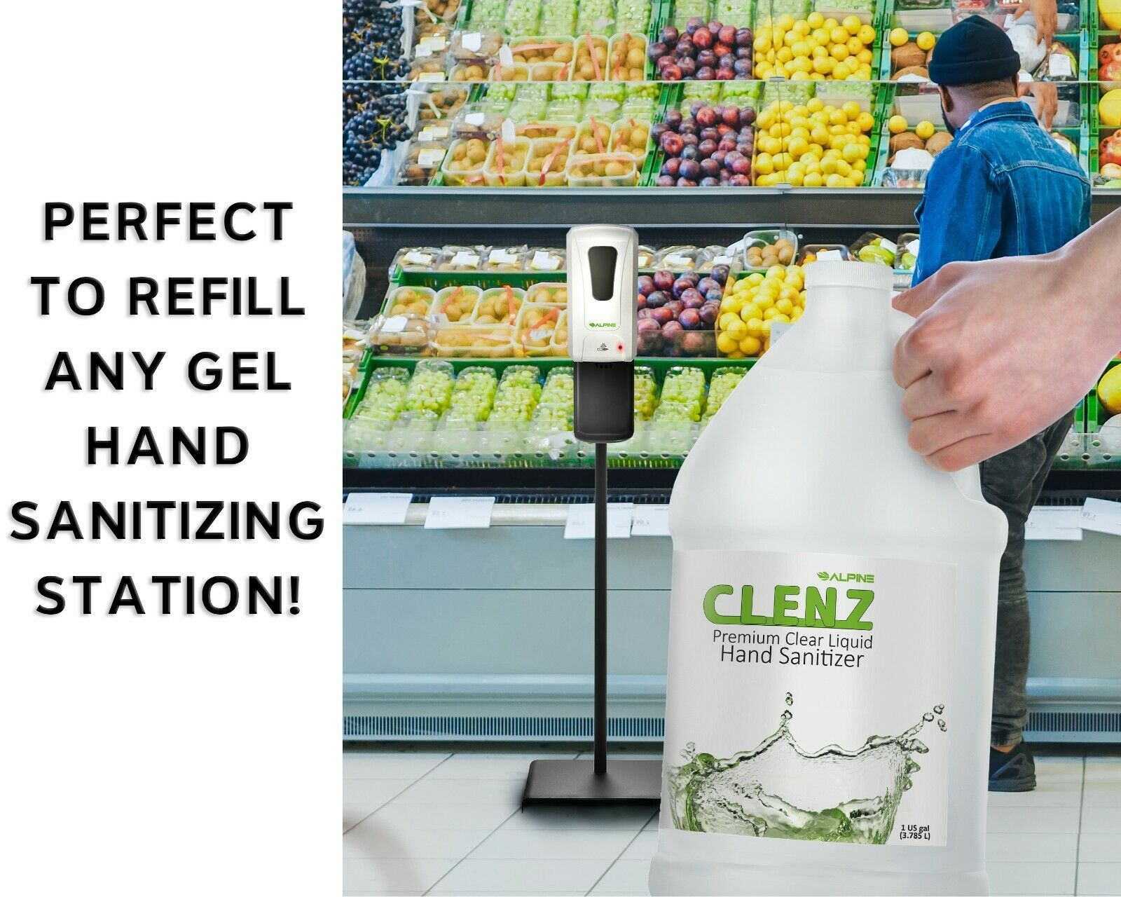 Alpine Industries Clenz 1 Gal. Commercial Instant Liquid Hand Sanitizer (4-Pack) - Fresh Stock Dated February 2026