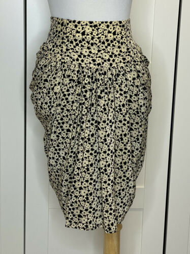 Lolita Lempicka Silk Tulip Ruched Skirt 38 XS/S Vtg Draped Pencil - Fresh Stock Dated February 2026