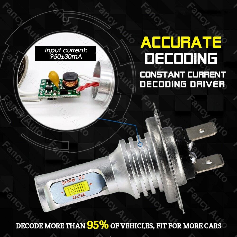 2X H7 LED Headlight Bulbs 6000K 35W For Suzuki GSXR 1000 750 600 Hayabusa - Fresh Stock Dated March 2026