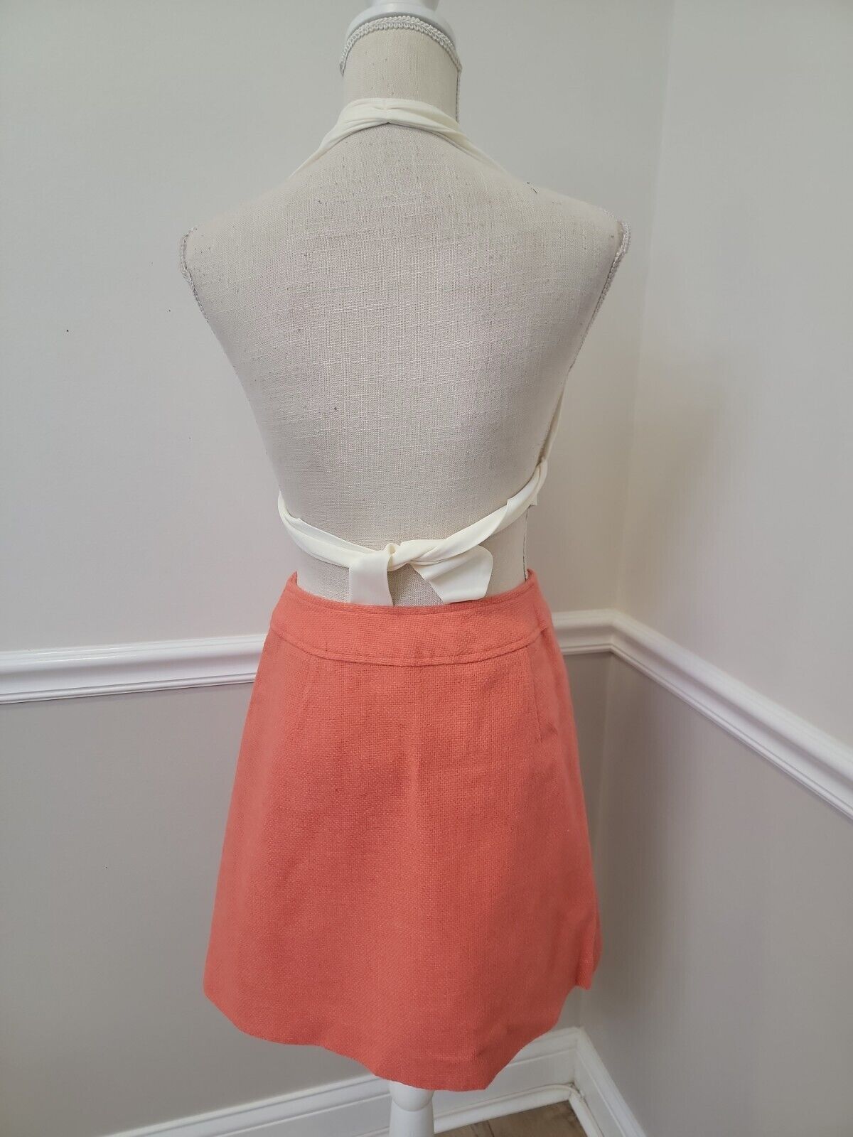 VTG'60s Bobbie Brooks High Waisted Apricot Wool Woven Hippie Mod Gogo Mini Skirt - Fresh Stock Dated March 2026