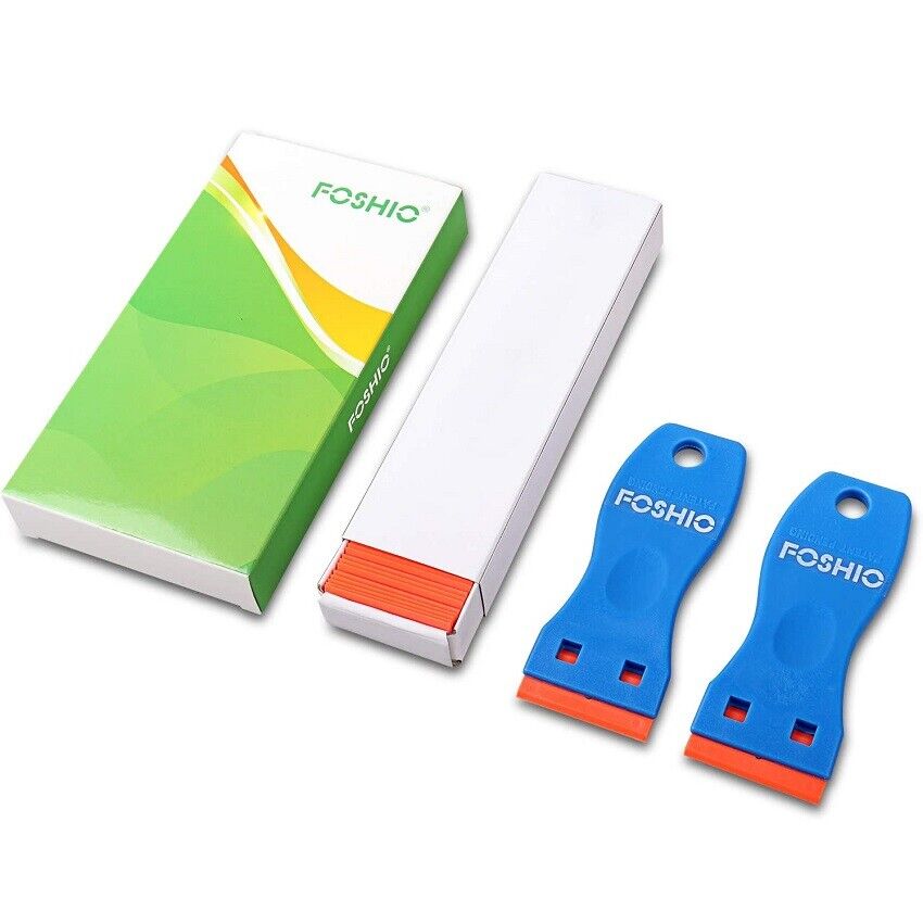 Plastic Razor Blade Scraper 2 Pcs Holding Tool 100 Pcs Double Sharp Edge Remover - Fresh Stock Dated February 2026