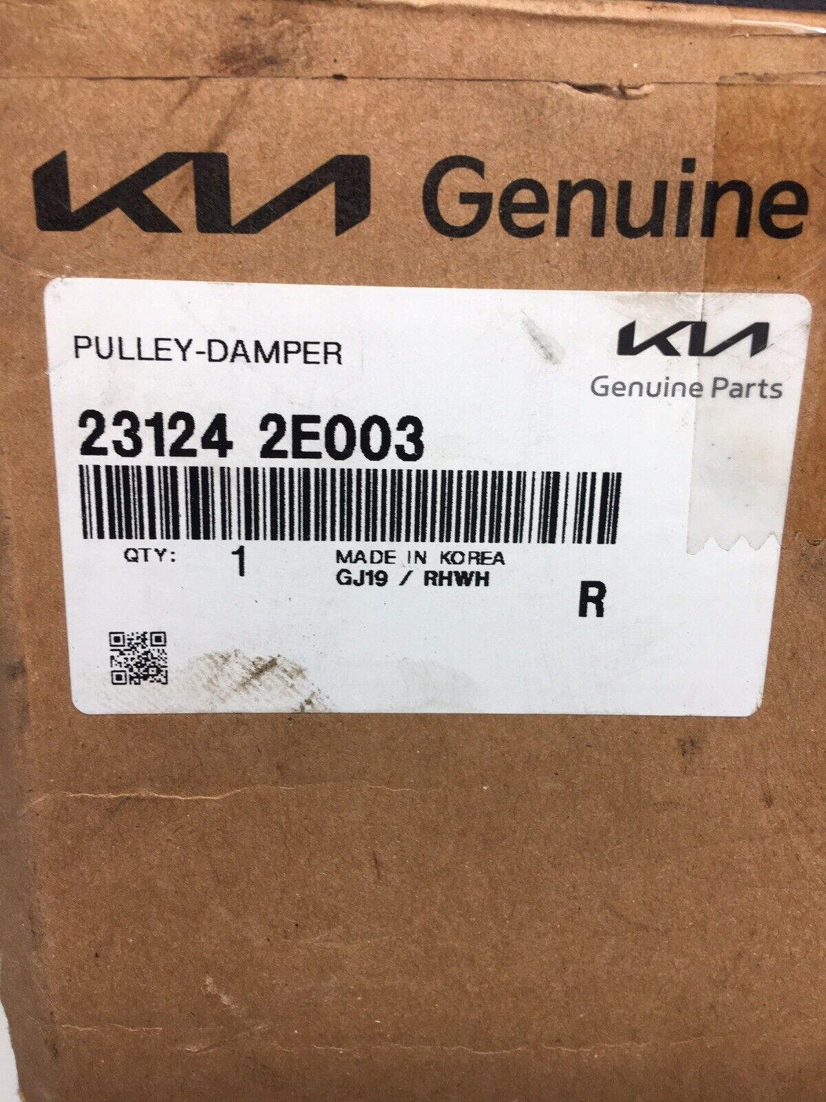 KIA PULLEY DAMPER HARMONIC BALANCER SOUL FORTE SELTOS 2.0L 231242E003 2017-2022 - Fresh Stock Dated February 2026