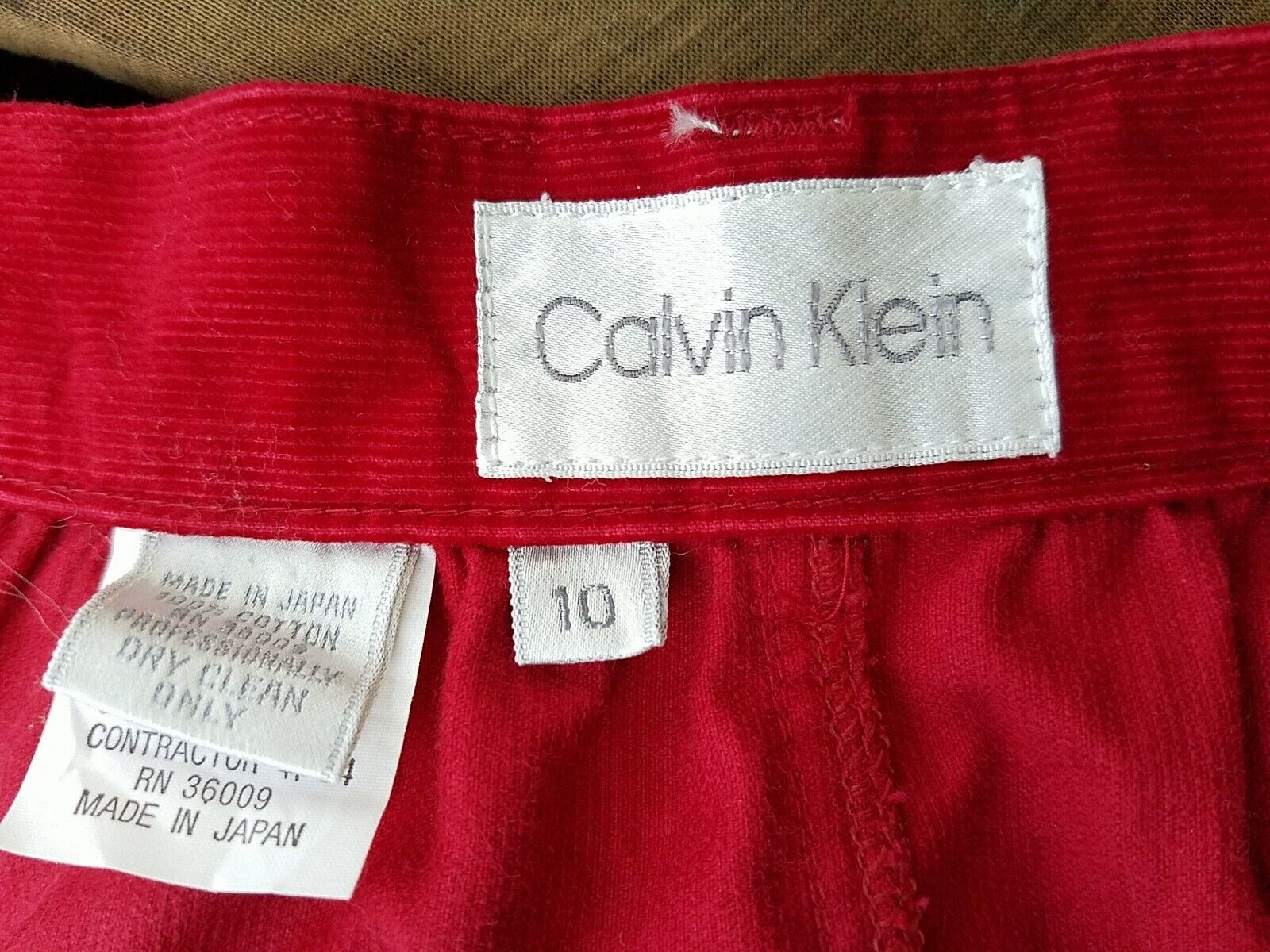 Calvin Klein Vintage 80's Skirt red Corduroy small - Fresh Stock Dated March 2026