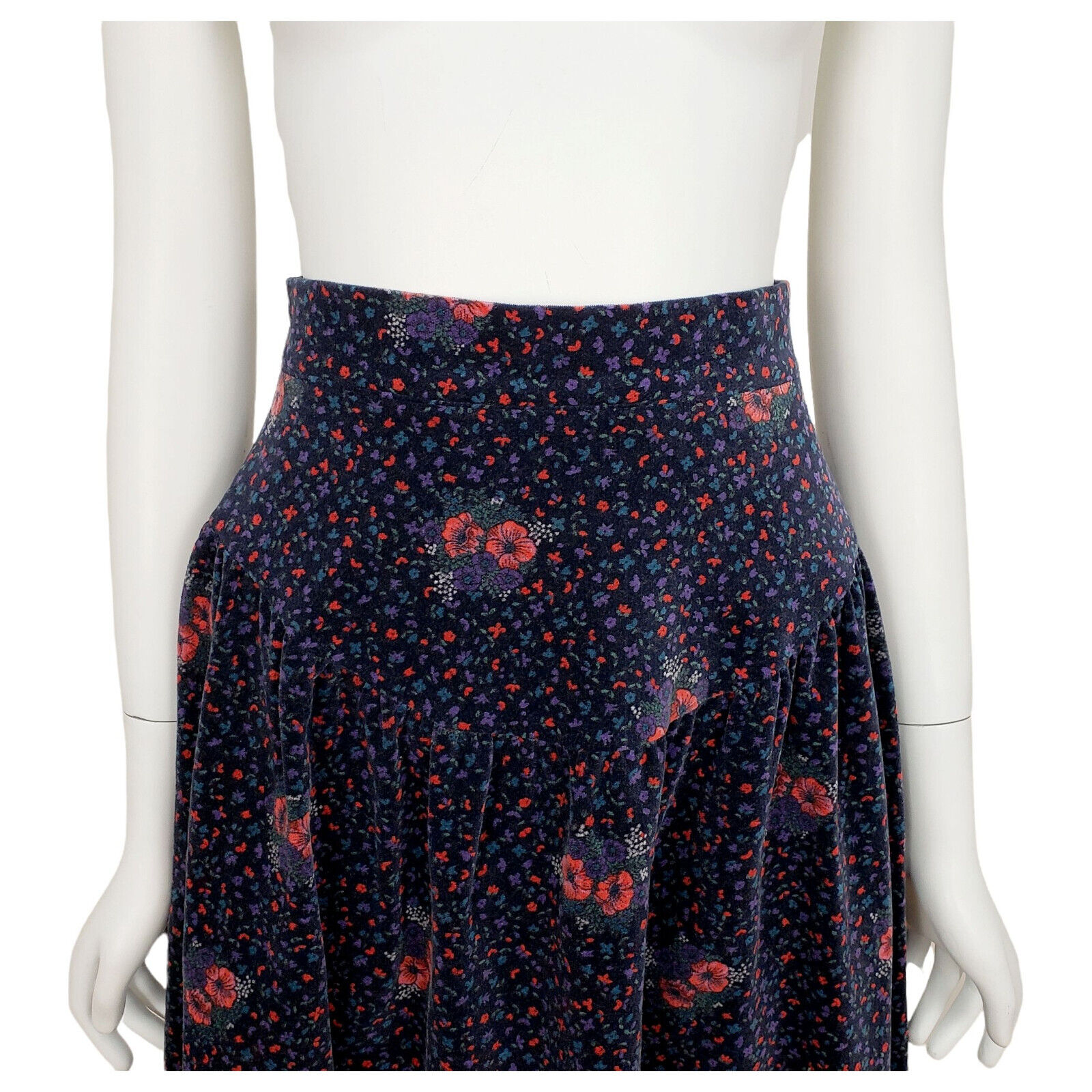 VTG Jane Schaffhausen Skirt XXS XS Floral Velvet Tiered Maxi Prairie Cottagecore - Fresh Stock Dated March 2026