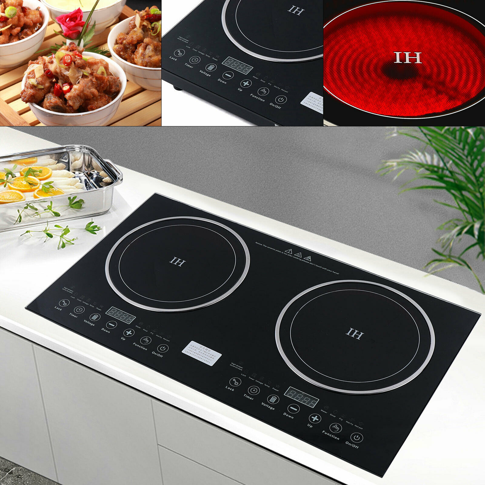 110V Touch Induction Cooktop Countertop Cooker 2 Burner Stove 8 Gear Firepower - Fresh Stock Dated February 2026