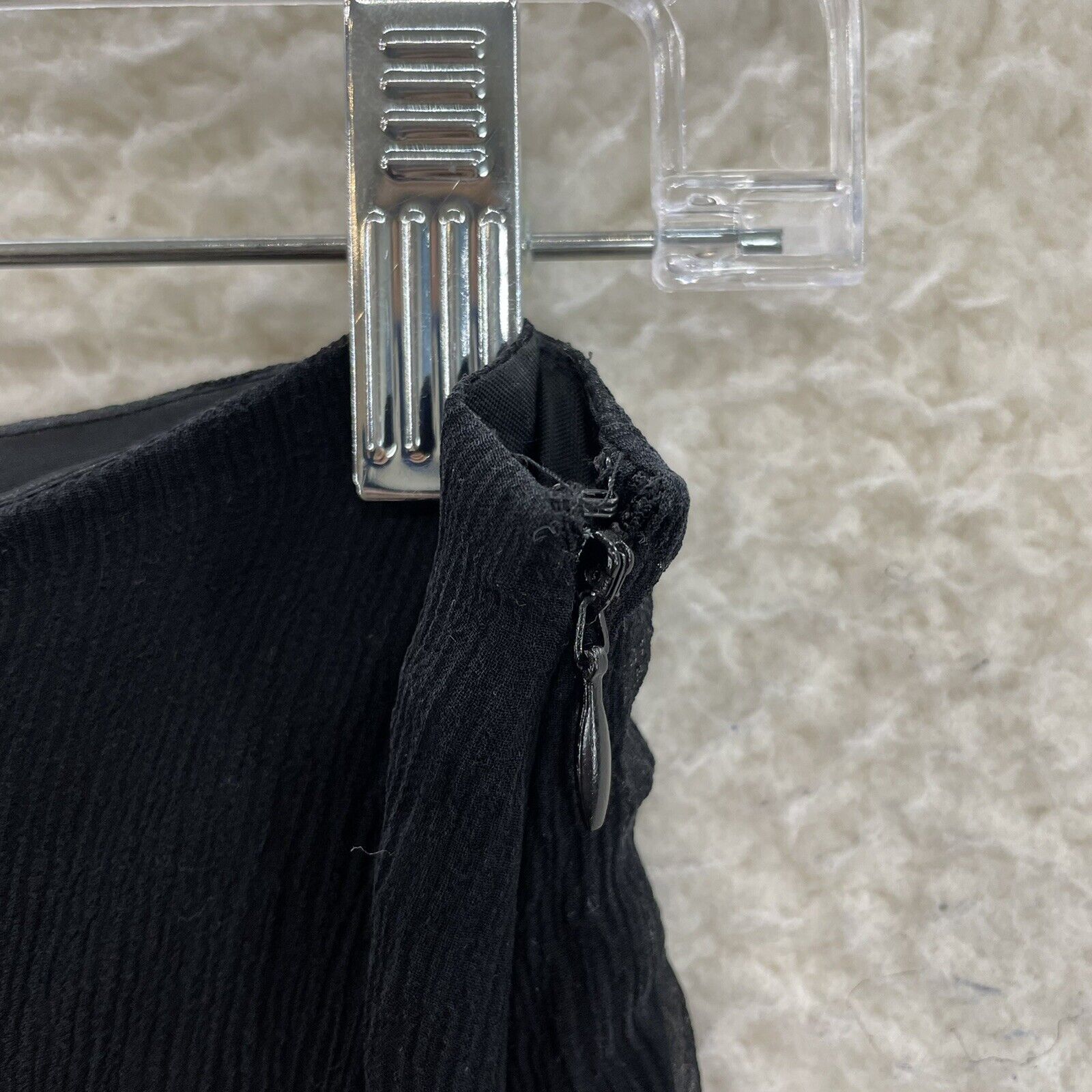 90s Y2K Vintage iCE Black 100% Silk Mesh Overlay Beaded Midi Skirt 4 6 26 27 S M - Fresh Stock Dated March 2026