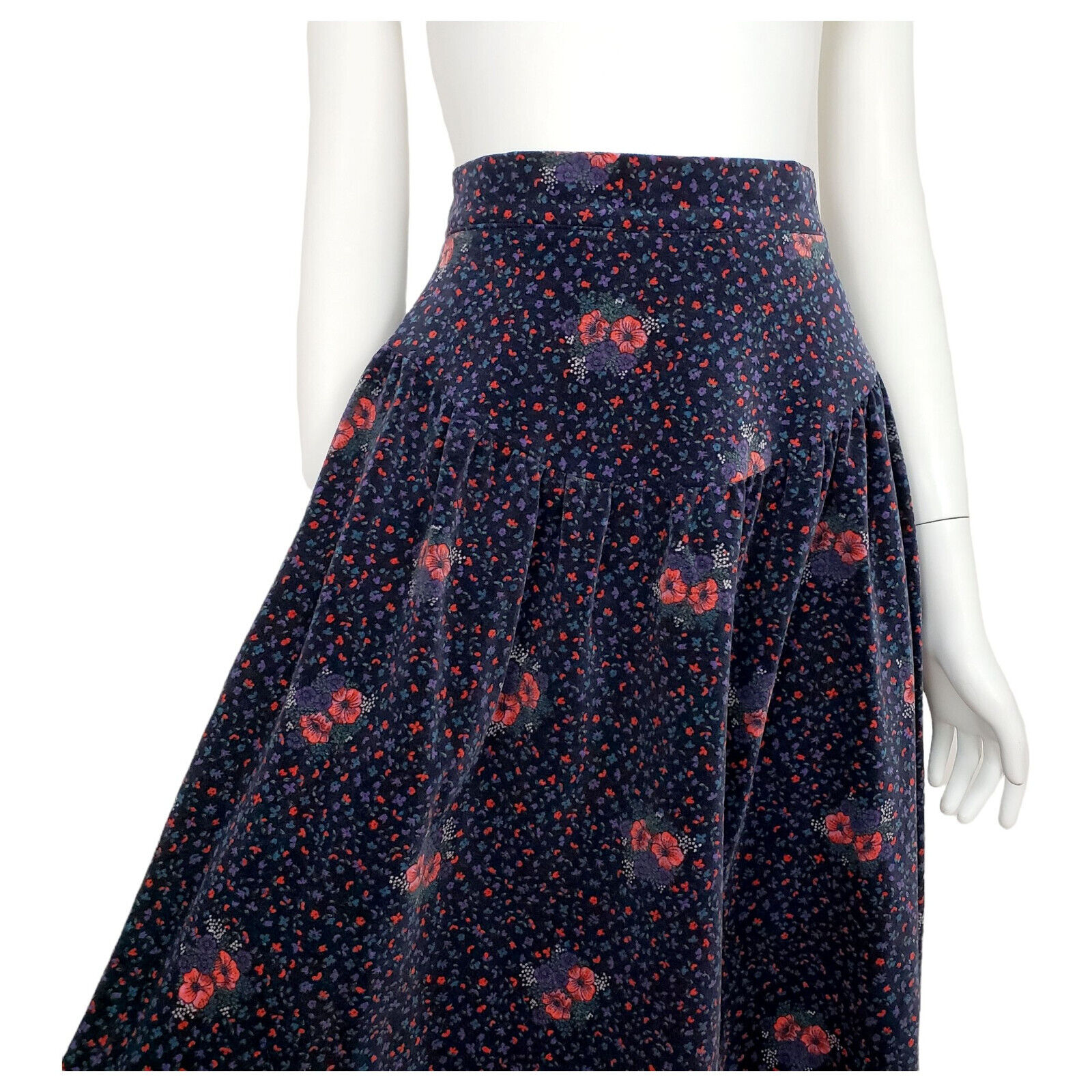 VTG Jane Schaffhausen Skirt XXS XS Floral Velvet Tiered Maxi Prairie Cottagecore - Fresh Stock Dated March 2026