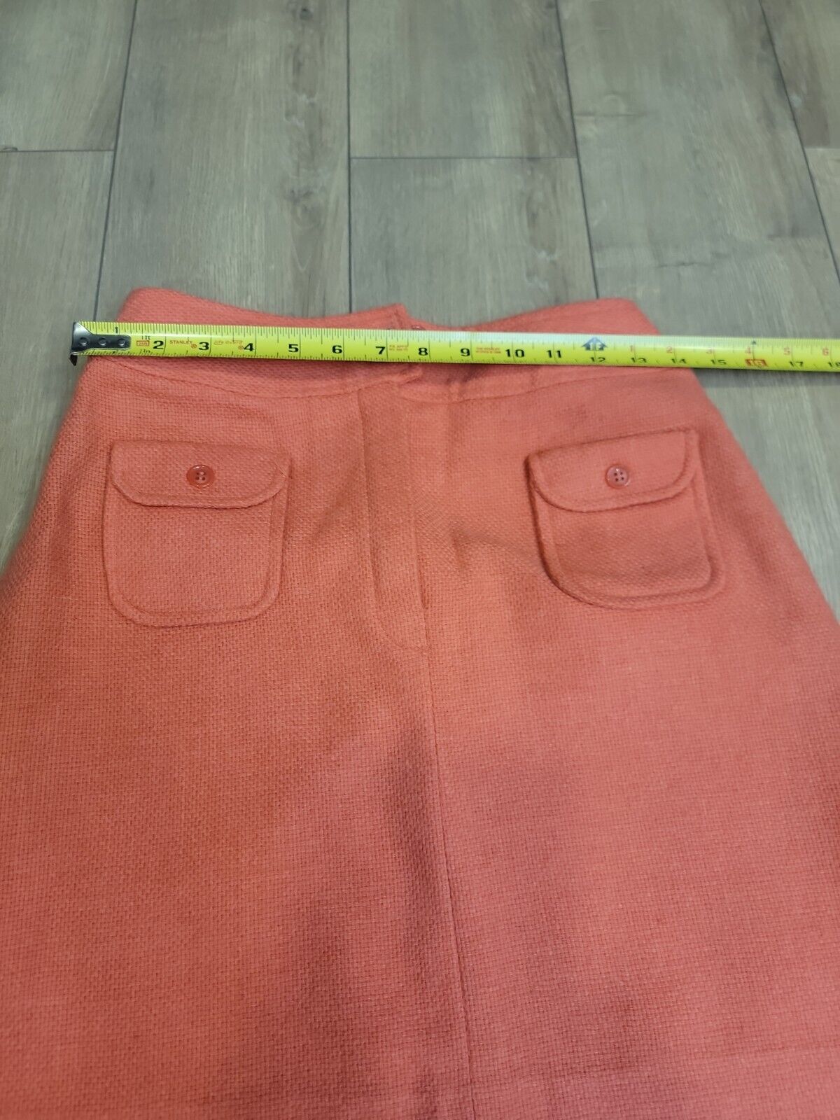 VTG'60s Bobbie Brooks High Waisted Apricot Wool Woven Hippie Mod Gogo Mini Skirt - Fresh Stock Dated March 2026