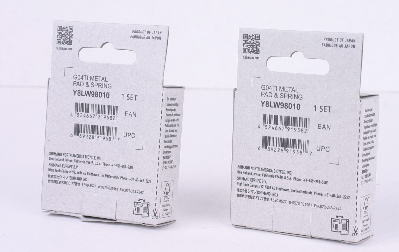NEW Pair of 2 x Shimano G04Ti Metal Disc Brake Pads for XTR M9000 M9020 XT M8000 - Fresh Stock Dated February 2026