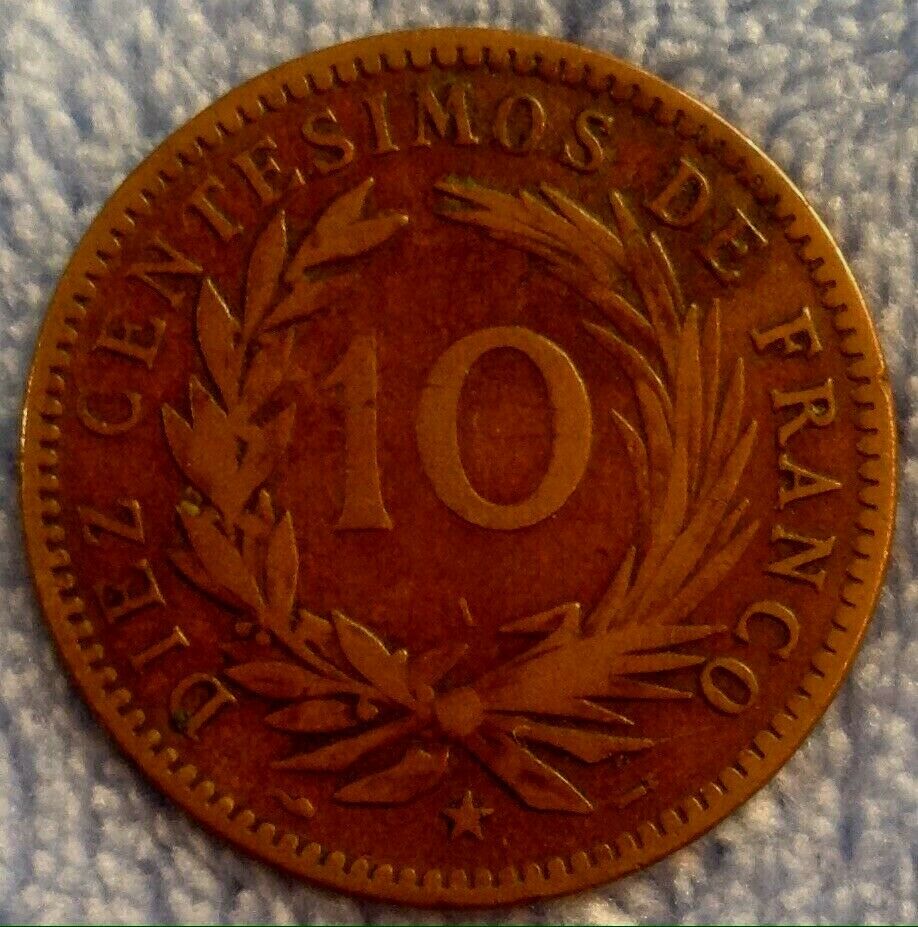 1891-A DOMINICAN REPUBLIC 10 Centesimos De Franco Bronze - Fresh Stock Dated December 2025