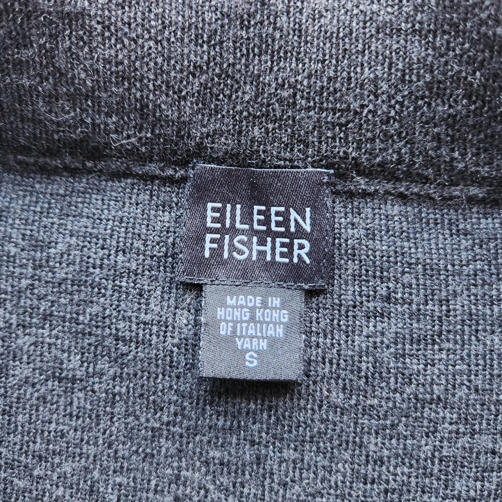 Vintage Eileen Fisher Italian Merino Wool Pencil Skirt Elastic Waist Black Sz.S - Fresh Stock Dated March 2026