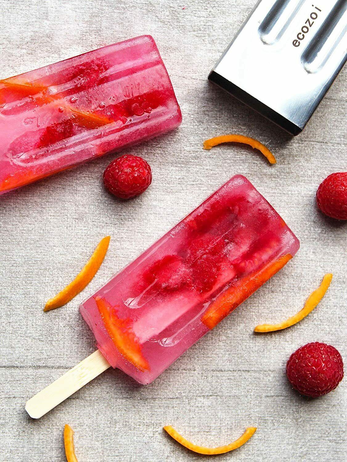 Eco-Safe Stainless Steel Popsicle Molds and Rack 6 Ice Pop Makers - Fresh Stock Dated December 2025