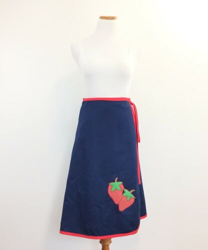 Vtg 70s Wrap Skirt With Strawberries High Waist Fit Great Look Womens Fits S/M - Fresh Stock Dated December 2025