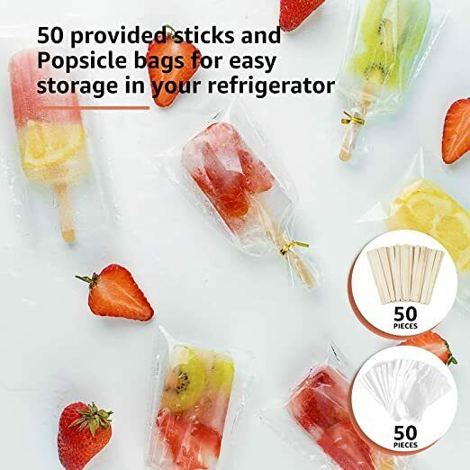 Popsicle Molds, Silicone Ice Pop Molds, BPA Free Reusable Ice Cream Maker - Fresh Stock Dated December 2025