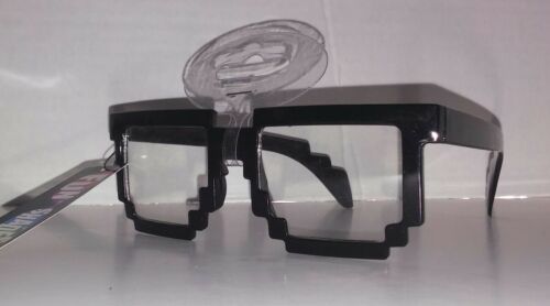 1 pair black nerd novelty glasses sunglasses  costume digi video game - Fresh Stock Dated February 2026