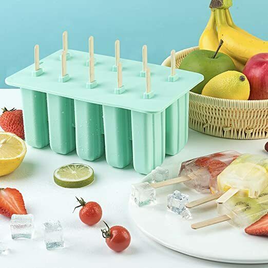 Popsicle Molds, Silicone Ice Pop Molds, BPA Free Reusable Ice Cream Maker - Fresh Stock Dated December 2025