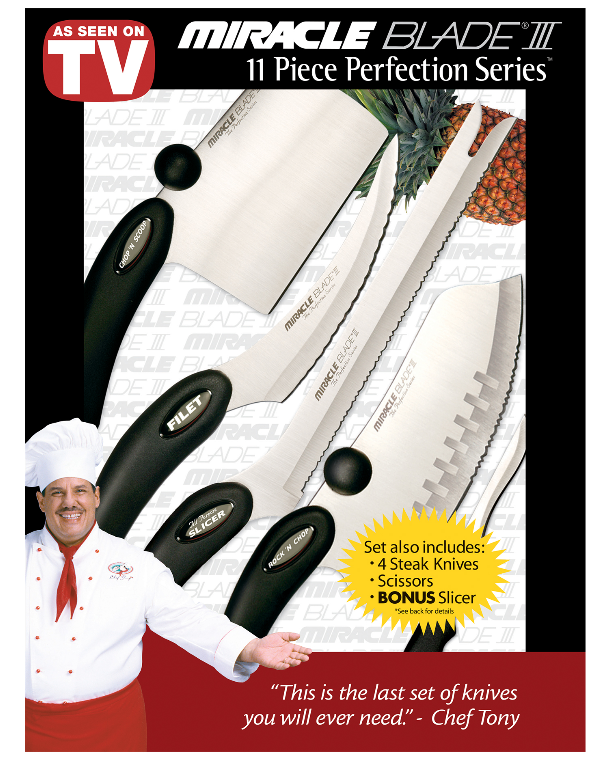 Miracle Blade III Perfection Series Knife Set 11 pc Box, Stainless Steel - Fresh Stock Dated December 2025