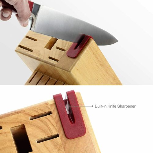 McCook MC24 15-Piece Kitchen Knife Block Set Cutlery Set Built-in Sharpener - Fresh Stock Dated December 2025