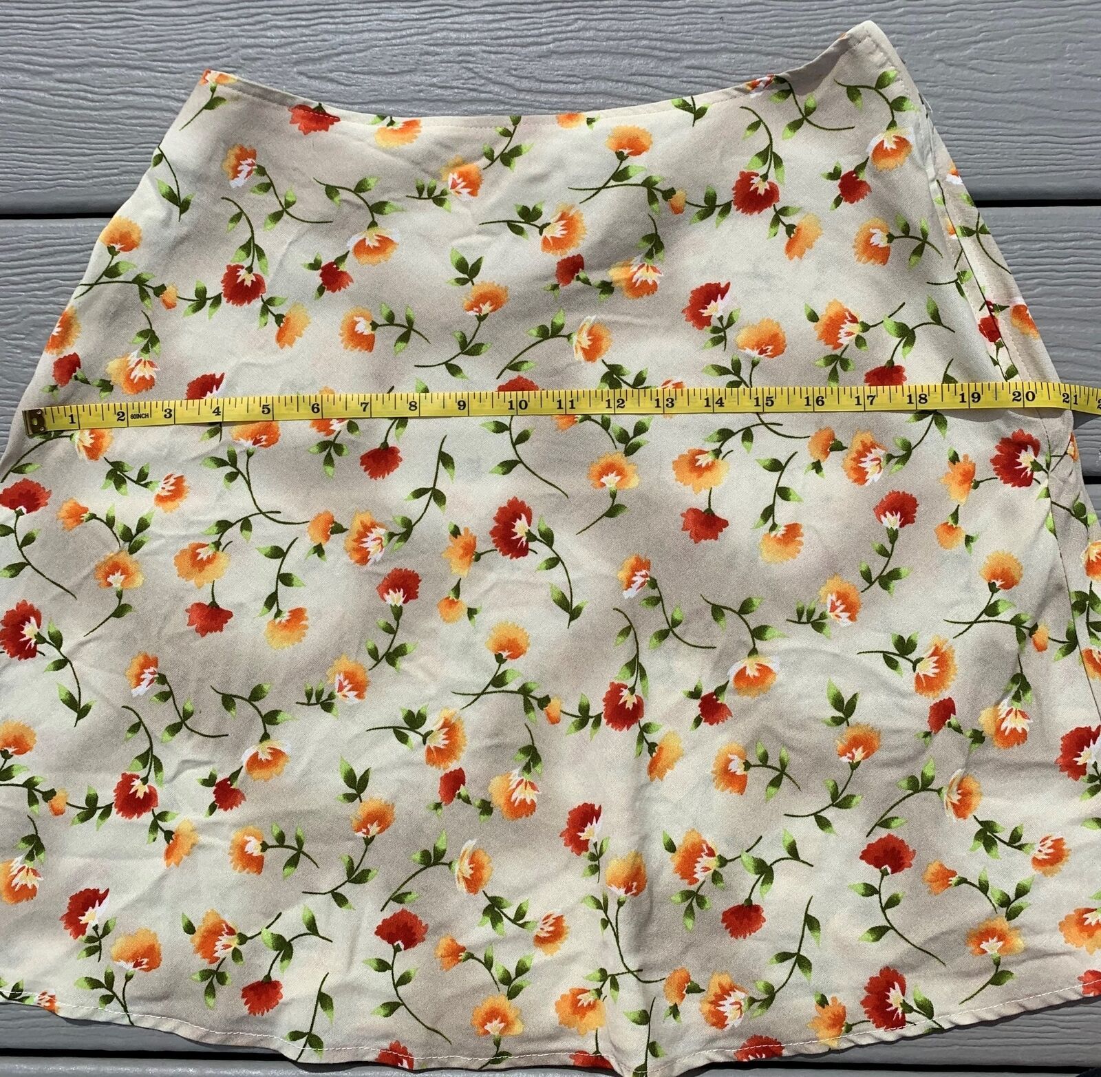 Vintage Kathie Lee Collection Skirt Light Flowy Floral Sz12 USA Tan Red Orange - Fresh Stock Dated March 2026