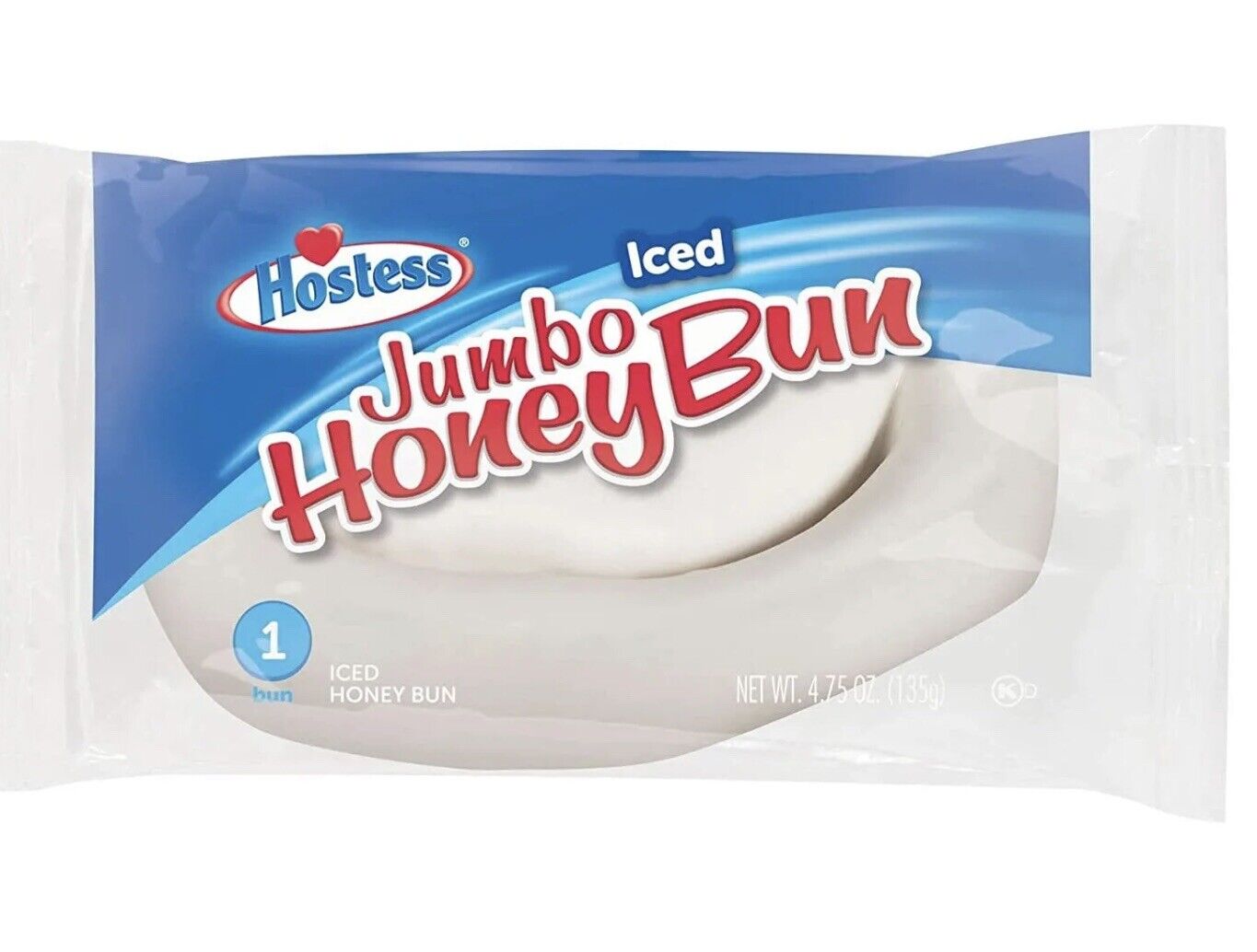 Hostess Jumbo Iced Honey Buns, 6 individually Wrapped Buns 4.75 oz - Fresh Stock Dated February 2026