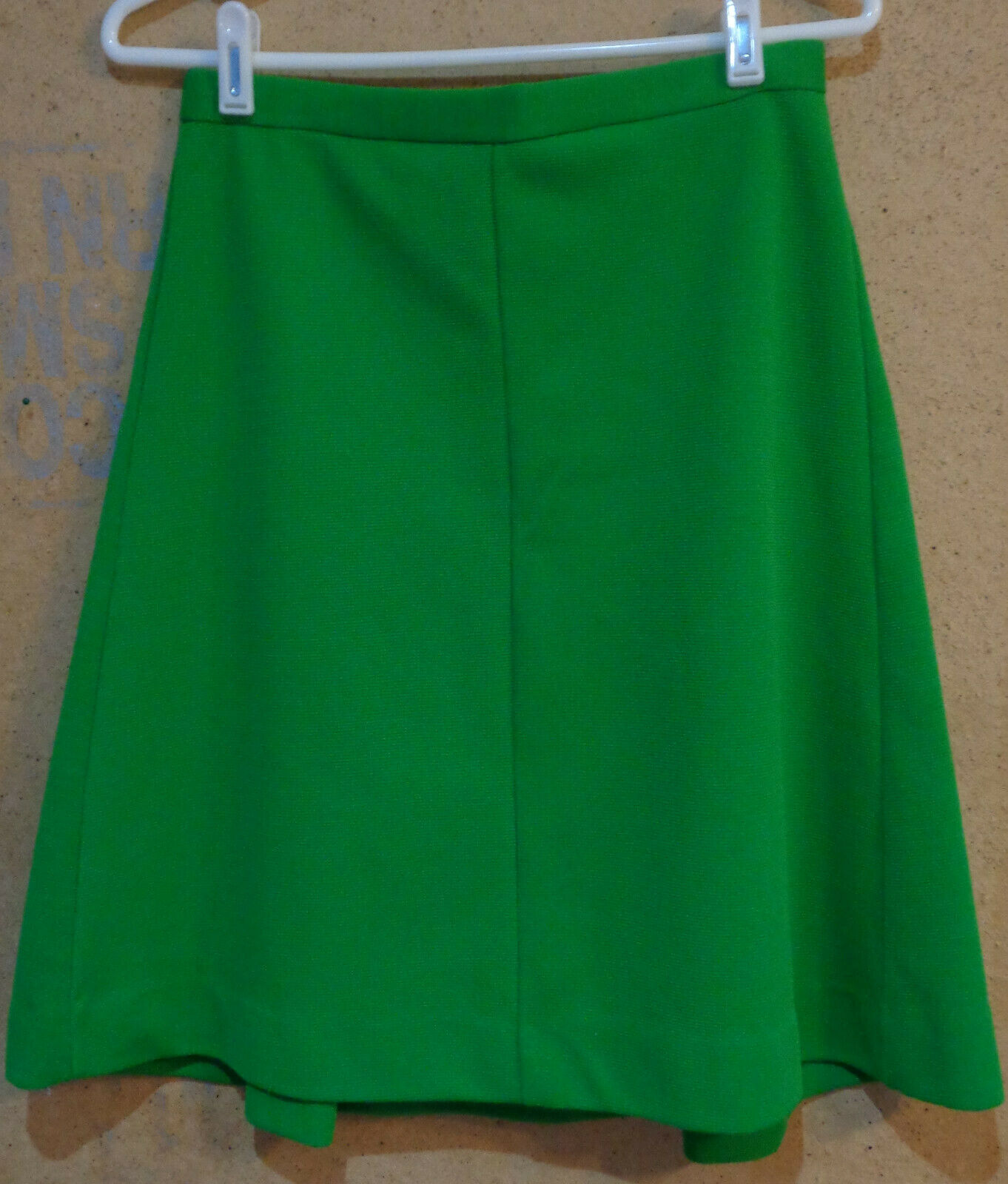 Vintage Bright Green Pull On Style Knee Length 1970's Size 12 Skirt - Fresh Stock Dated February 2026