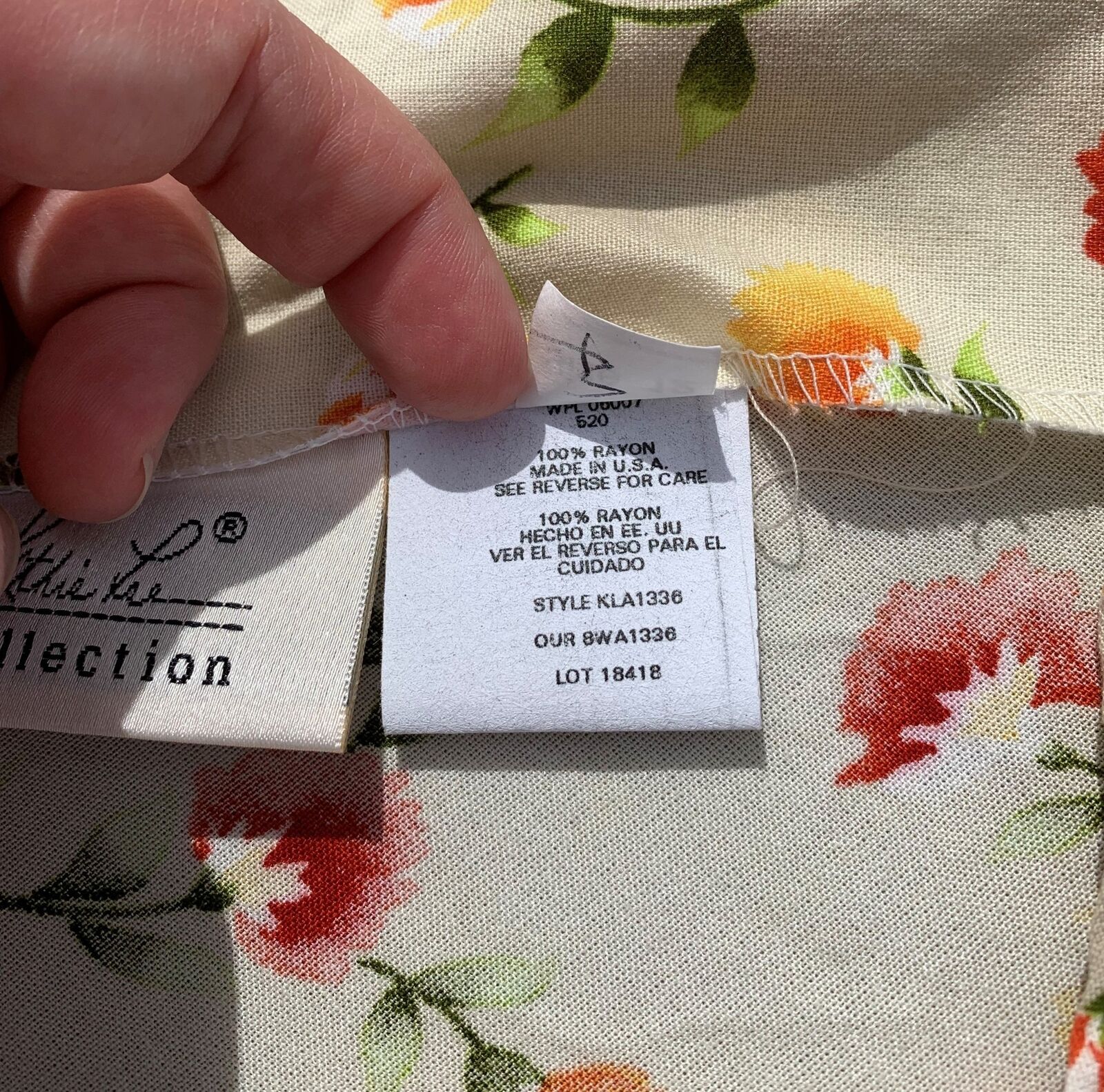 Vintage Kathie Lee Collection Skirt Light Flowy Floral Sz12 USA Tan Red Orange - Fresh Stock Dated March 2026