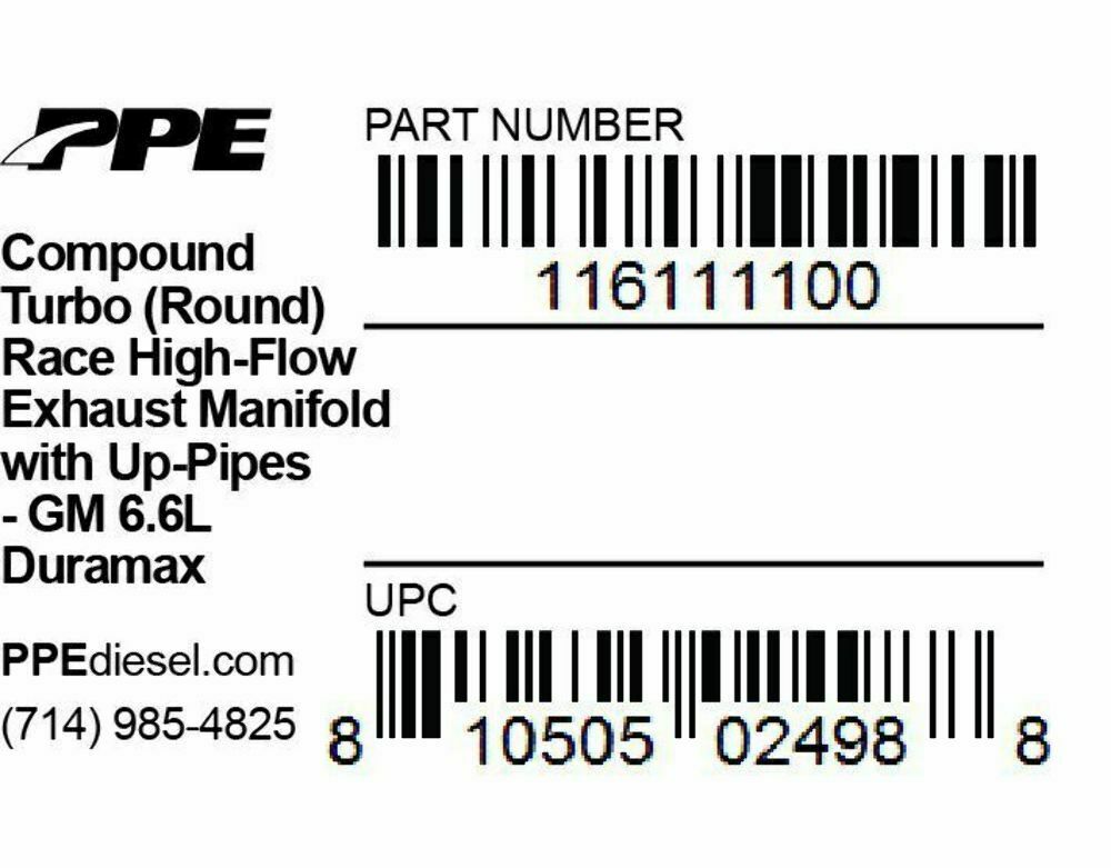 116111100 Race Exhaust Manifolds With Up-Pipes Round Shape For Compound Turbos - Fresh Stock Dated February 2026