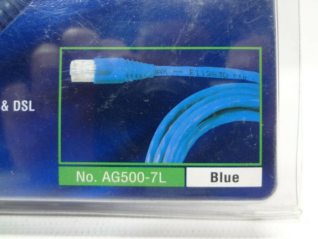 Leviton AG500-7L CAT 5e Patch 7ft. Cord for High Speed Networks *New Unused* - Fresh Stock Dated December 2025