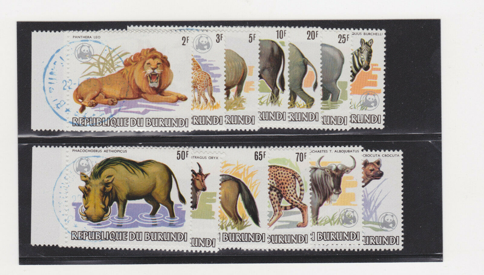 BURUNDI #589a-601a  WWF Overprint set Used 2fr to 85fr CDS cancels - Fresh Stock Dated January 2026