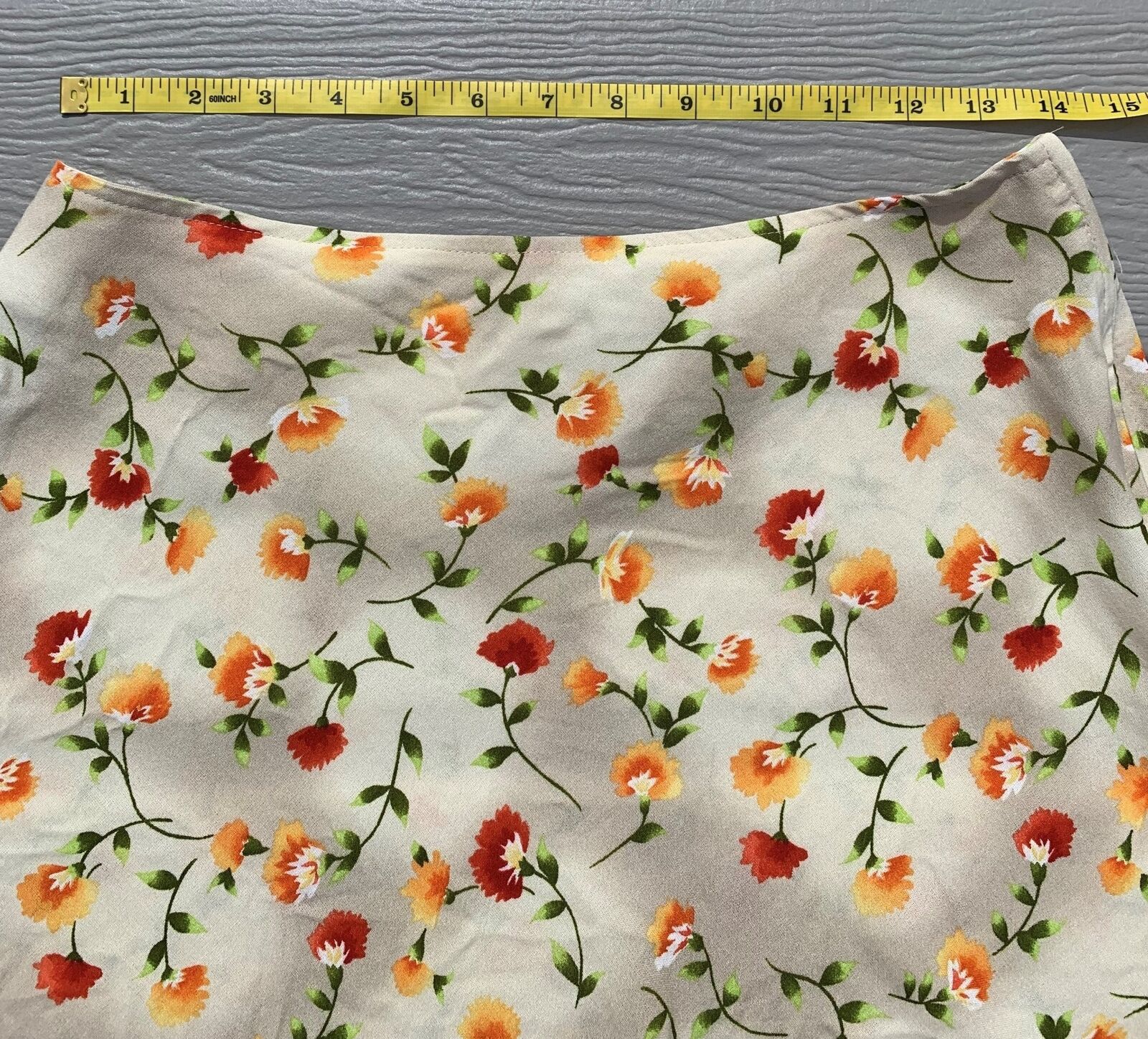 Vintage Kathie Lee Collection Skirt Light Flowy Floral Sz12 USA Tan Red Orange - Fresh Stock Dated March 2026