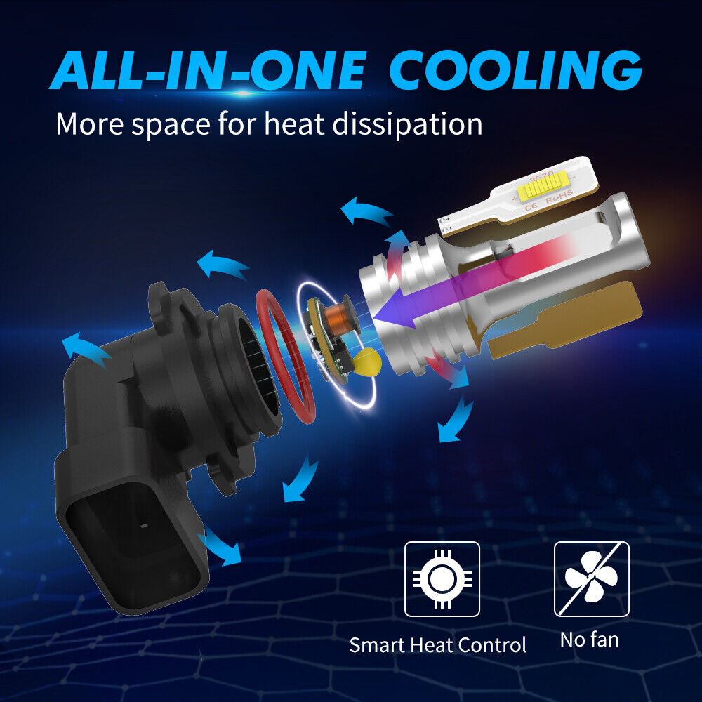 100W 9006 LED Motorcycle Headlights Bulbs For Yamaha # 5YU-84314-00-00 Low Beam - Fresh Stock Dated March 2026