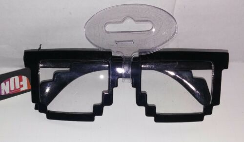 1 pair black nerd novelty glasses sunglasses  costume digi video game - Fresh Stock Dated February 2026